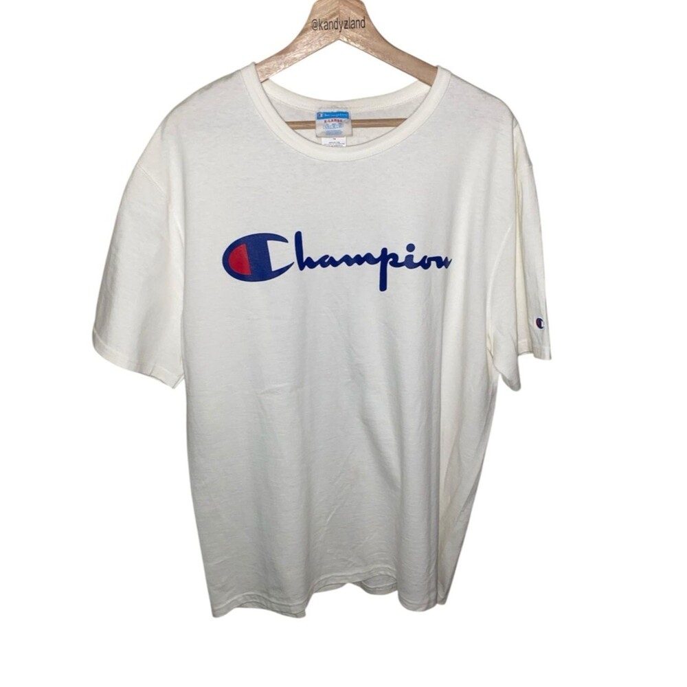 CHAMPION Mens Logo White Tee